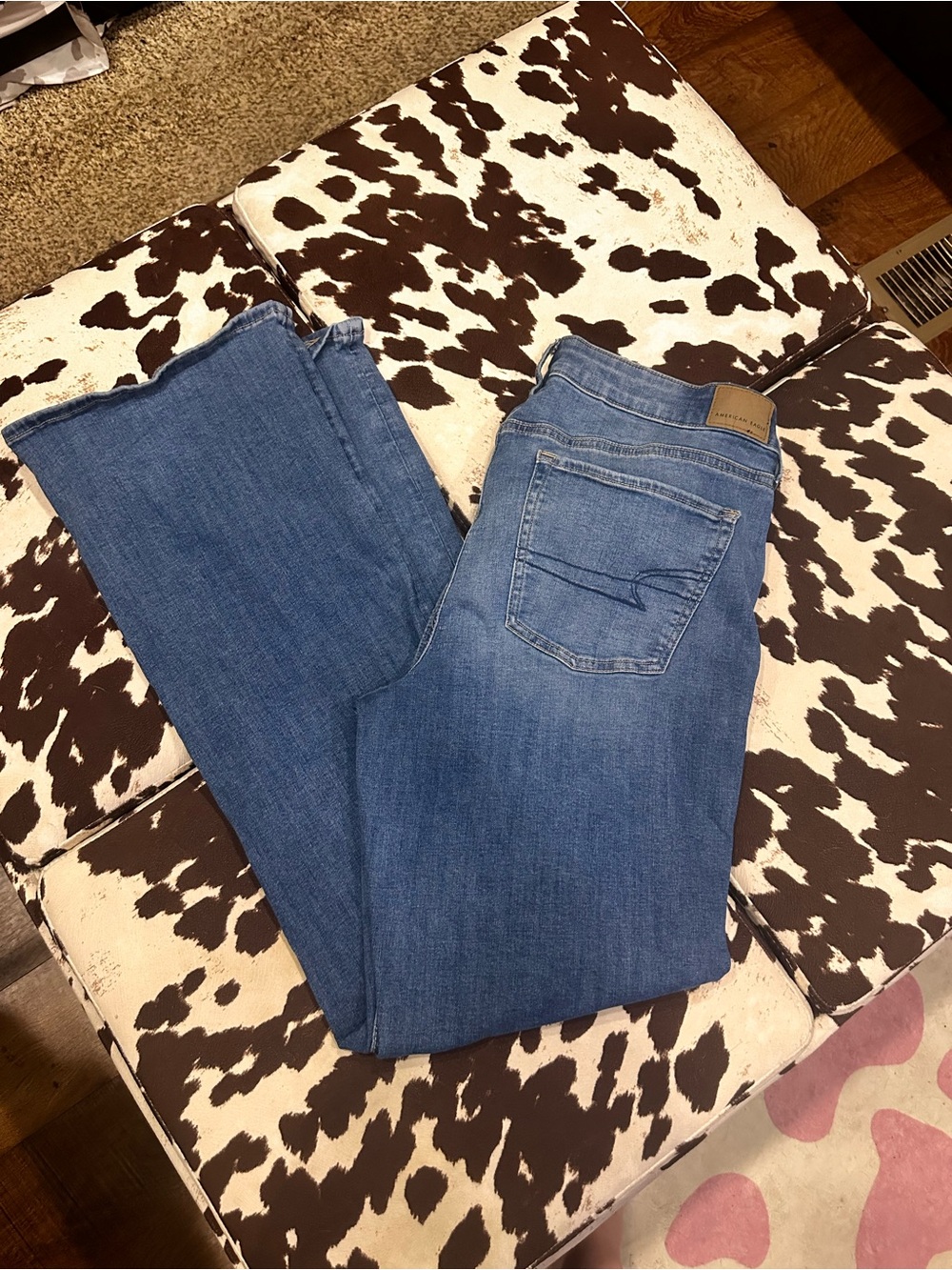 American Eagle Outfitters Women's Wide Leg Jeans - Medium Blue